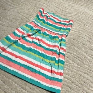 Colorful strapless derby dress